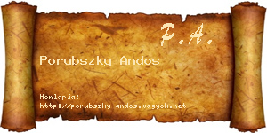 Porubszky Andos névjegykártya